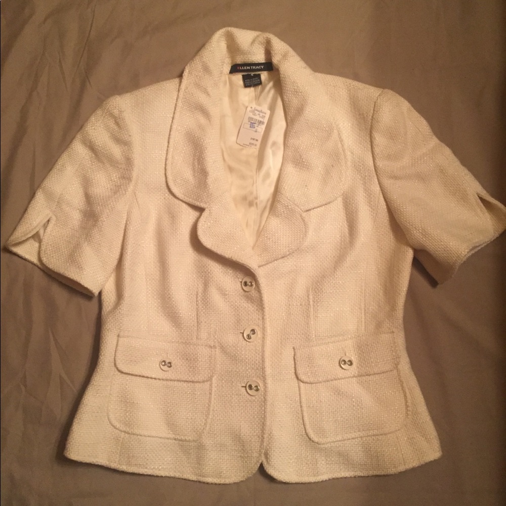 Nwt Ellen Tracy Pearl white Jacket size 4